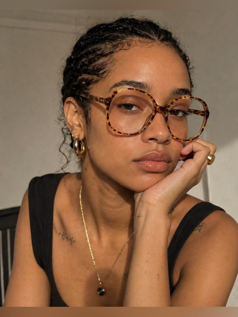 Vintage Rodenstock Oversized Amber Tortoise Eyeglasses Frames 80s Rare